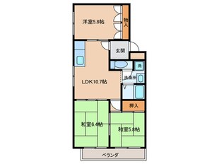 ファミール柿の木の物件間取画像